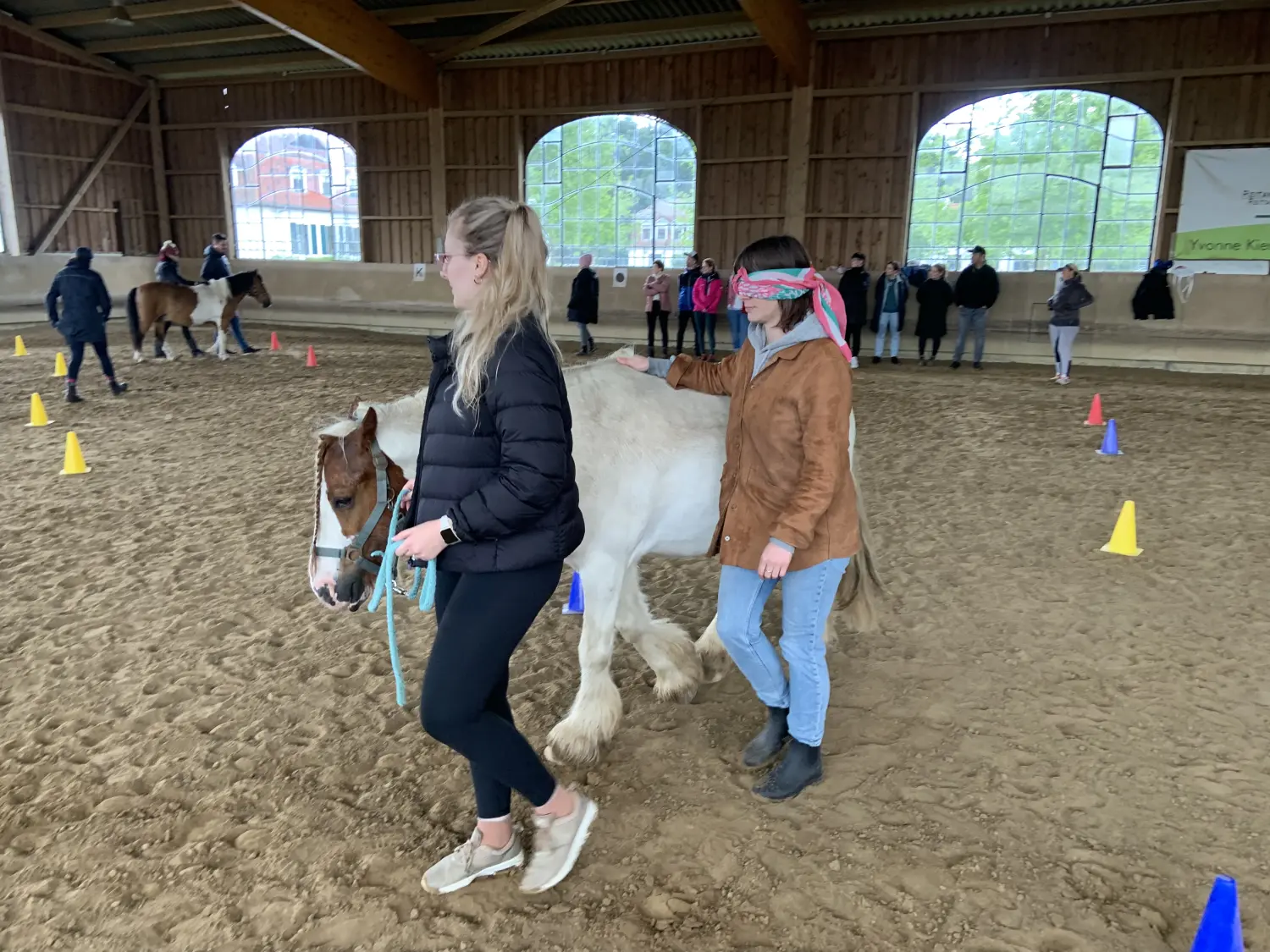 Gruppe von Menschen mit Pferd von HORSAYA 