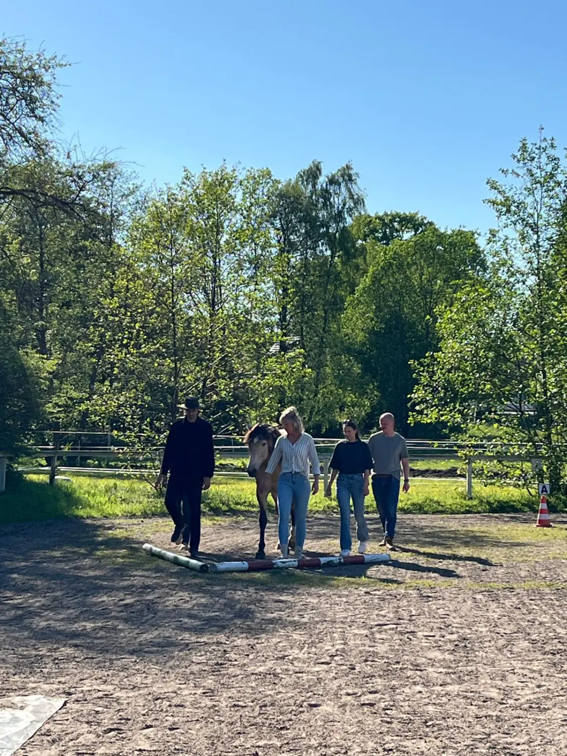 Gruppe von Menschen mit Pferd von HORSAYA 